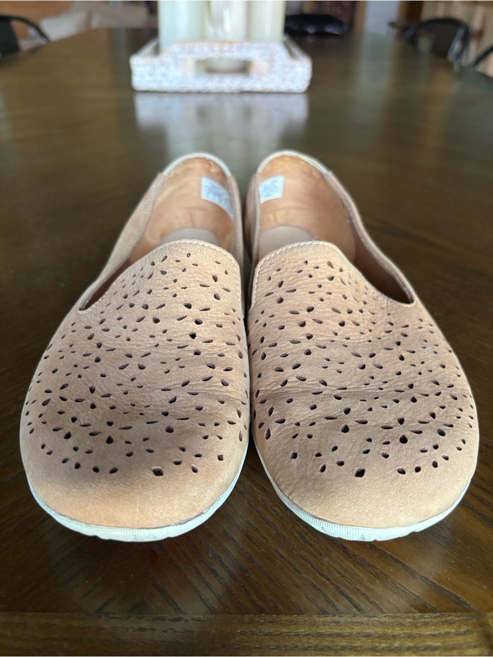 Merrell Brown Sugar Leather Perforated Slip-On Flats Women’s 7.5 Comfort Shoes